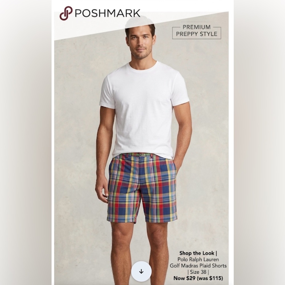 Ralph Lauren Polo Golf Madras Plaid Shorts 38 Multi-Color Preppy Academic summer
